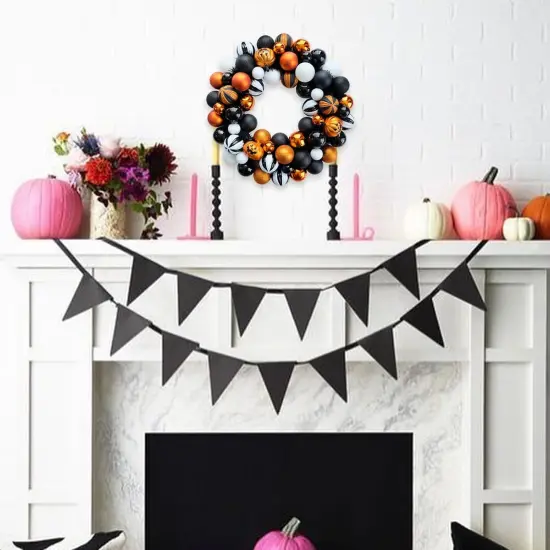 Happy Halloween Wreath for Front Door - Ball Wreaths {4}
