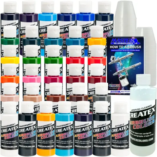 30 Color Transparent Airbrush Paint Set, 2 oz. Bottles {1}