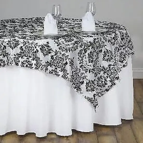 1 pc 60"x60" Damask Flocking Table Overlays - Buy Wedding Party Bridal Linens {3}