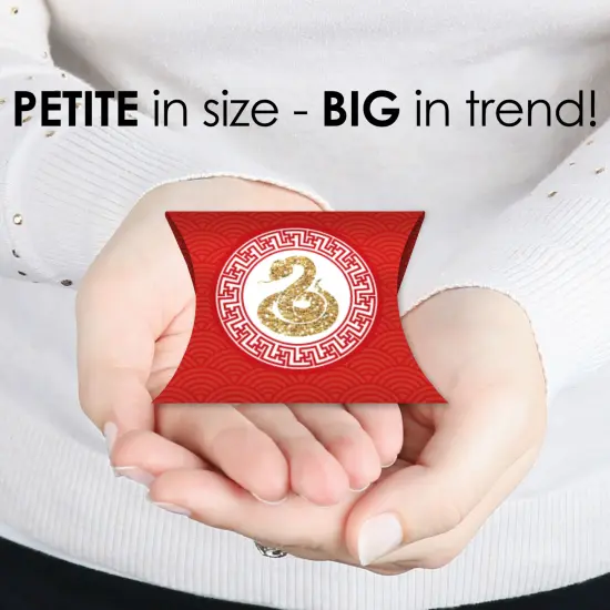 Big Dot of Happiness 2025 Year of the Snake Favor Gift Boxes - Lunar New Year Petite Pillow Boxes - Set of 20 {4}