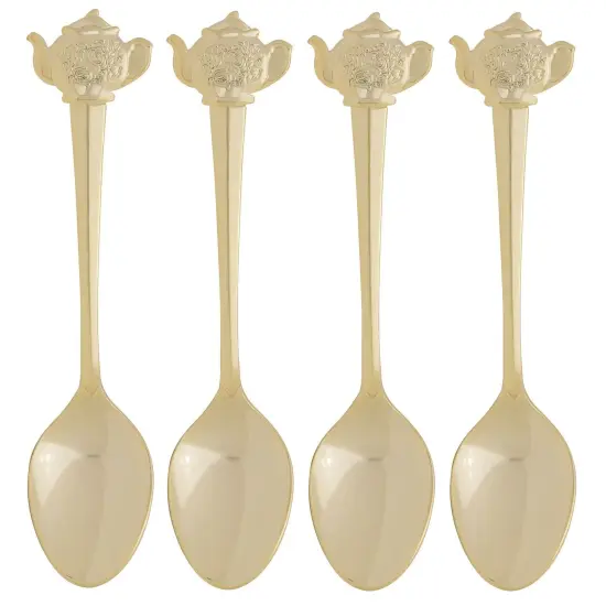 Fino 4.5-Inch Teapot Design Gold Plated Demi Spoon {1}