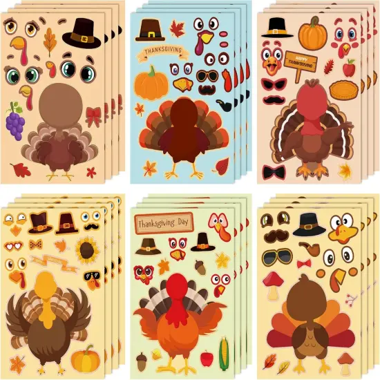 Crafts for Kids - DIY Turkey Stickers {1}