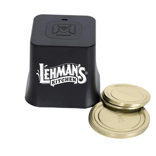 Lehman's Mason Jar Vacuum Sealer, Cordless, Easy One-Touch Operation, Extends Freshness, Includes 6 Canning Lids (3 Wide-Mouth, 3 Regular-Mouth), Rechargeable Battery, Ideal for Food Storage {1}