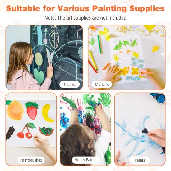 Grey 3-in-1 Kids Art Easel with Magnetic Chalkboard and Whiteboard Perfect Gift for Boys and Girls {4}