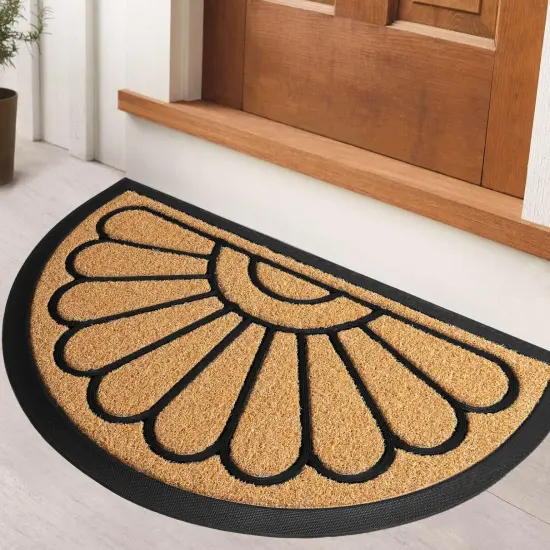 Front Door Mat - Low Pile Front Door Mat Outside Entrance - Muddy Dirt Trapping Welcome Matt Outdoor - Rubber Backing Anti Slip Indoor Doormat Entrance, 30" x 17", Bright Yellow {1}