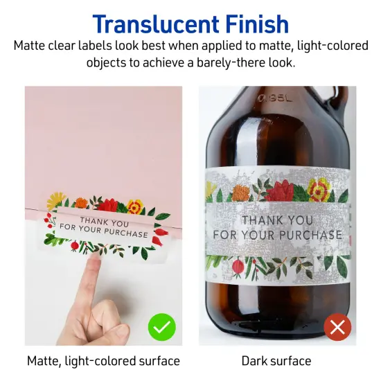 Avery Printable Address Labels with Sure Feed, 1-1/3" x 4", Matte Clear, Permanent Adhesive, Laser & Inkjet, 140 Blank Mailing Labels (8124) {3}