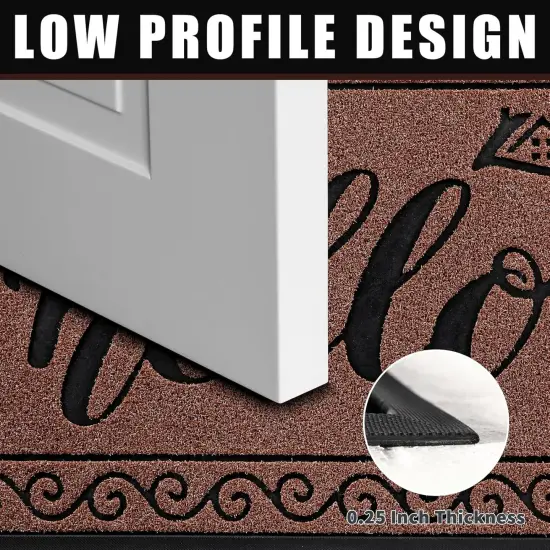 Outdoor Indoor Door Mat Outside Entrance 29.5 x 17, 100% Waterproof All-Season Front Welcome Mat, Washable Heavy Duty Doormat, Stain and Fade Resistant, Low Profile, Easy Clean,Maroon {4}