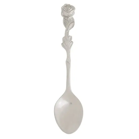 Fino 4.5-Inch Rose Design Stainless Steel Demi Spoon {2}