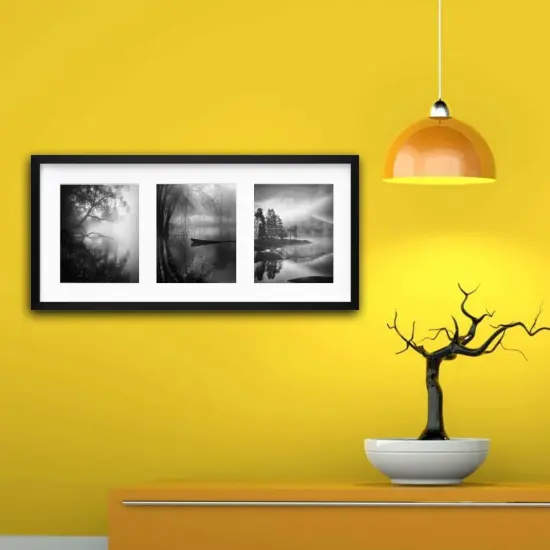 Black Frame for 3 Pictures, 30x13&frac34;" &ndash; Deep Display, No-Nail Hanging, Horizontal/Vertical! {1}