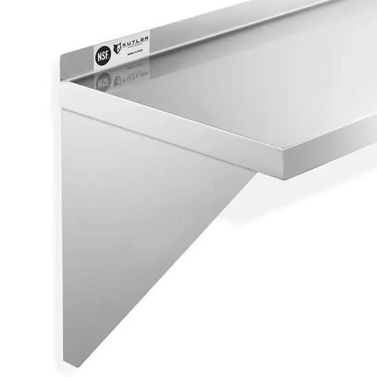 KUTLER Stainless Steel Shelf, NSF Commercial Wall Mount Shelves with Backsplash, Floating Metal Shelving for Restaurant, Kitchen, Home, Garage {3}