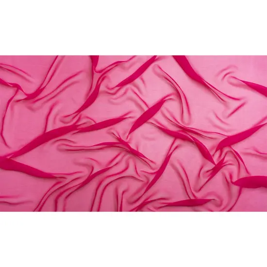 1 Yard Magenta Haze Sheer Crinkled Silk Chiffon Fabric for Flowing Dresses Scarves 43 inch Width {3}