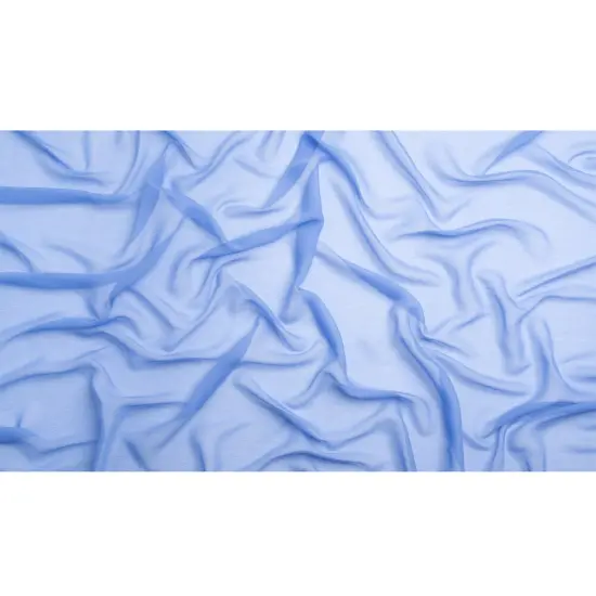 1 Yard Sheer Regatta Blue Silk Chiffon Fabric 43" Wide for Scarves, Overlays & Ruffles {3}
