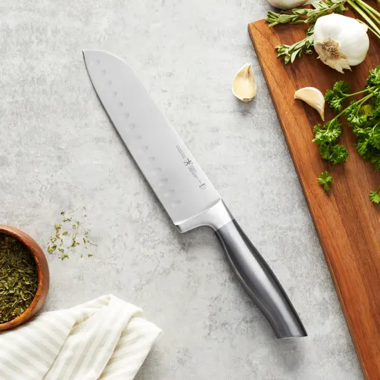 HENCKELS Graphite Hollow Edge Santoku Knife {3}