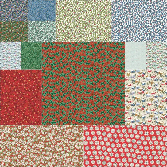 Festive Greetings 5" Square Pack (Charm Pack / 5" Stacker) by Liberty Fabrics for Riley Blake (5-LFESGREET-42) {2}