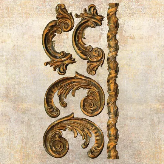Prima Marketing Re-Design Mould 5"X10"X8mm-Lilian Scrolls {5}