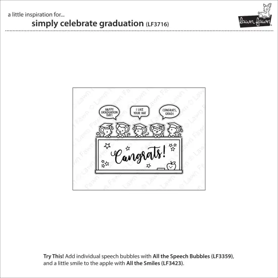 Lawn Fawn Clear Stamps 4"X6"-Simply Celebrate Graduation {6}