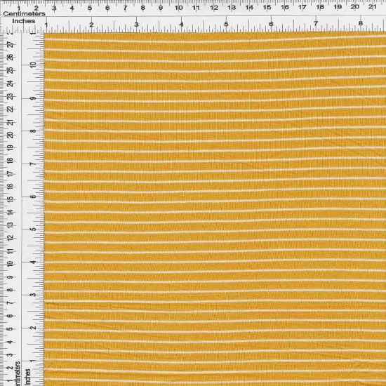 Rayon Spandex Jersey Yarn Dye Stripe Fabric 1 Yard Soft Stretch Lightweight 58/60" Wide YELLOW/IVORY {1}