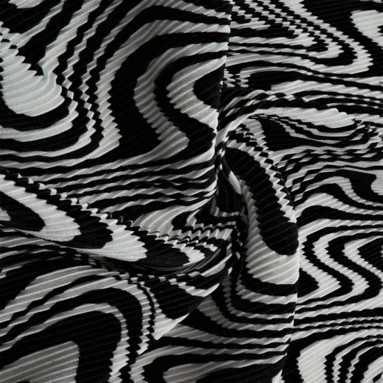 1 Yard Abstract Geo Bodre Interlock Pleated Fabric Lightweight 58/60" Inches Wide BROWN/SAND {3}