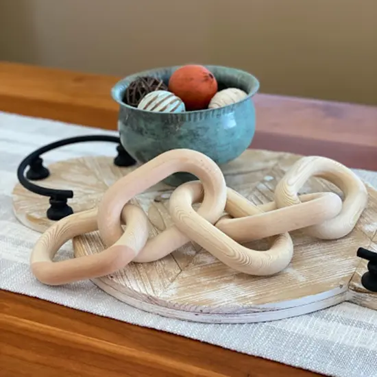 7Penn Wood Chain Link Decor - Small or Large Decorative Chain Coffee Table Decor {4}