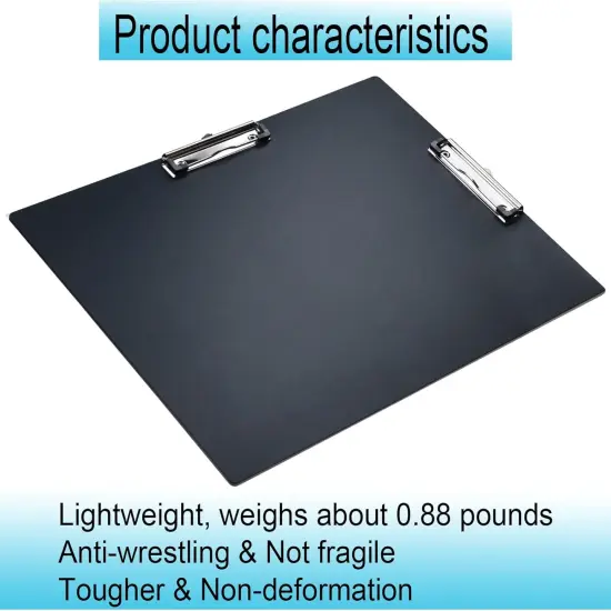 11x17 clipboard Double Clip Extra Large Clipboard Low Profile Clip 11 x 17 Clipping Board Light Weight Not Fragile Plastic Black Pack of 1 {4}