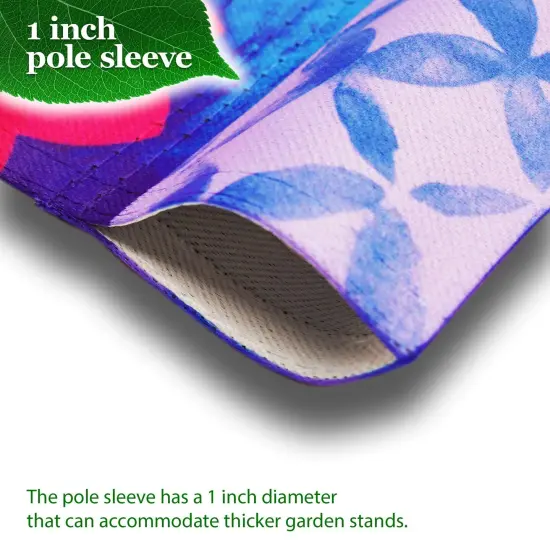 G128 Combo Pack Garden Flag Stand Black 36x16IN & Garden Flag Happy Easter Bunny Tulips Printed 12x18IN Double Sided Yard Garden Lawn Decoration {2}