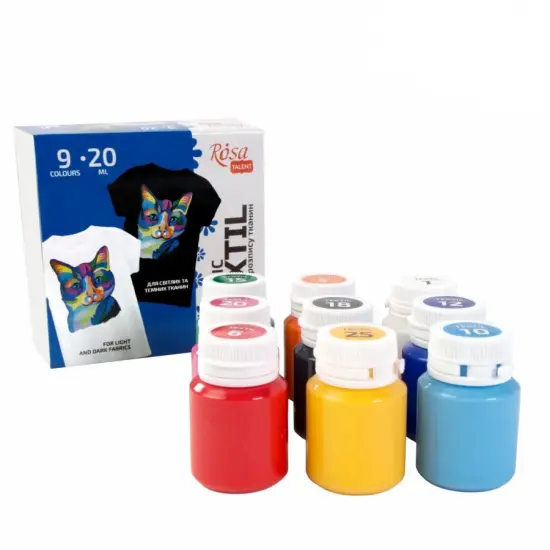 Rosa Talent Textile Acrylic Paint Set 9 colors (0.68 oz) {3}