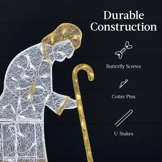 Best Choice Products Lighted 2D Christmas Nativity Scene Outdoor Décor w/ Twinkling LED Lights {5}