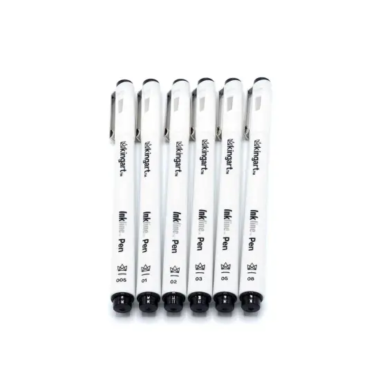 KINGART&reg; Inkline&trade; Fine Line Pen Set, 6pc {6}