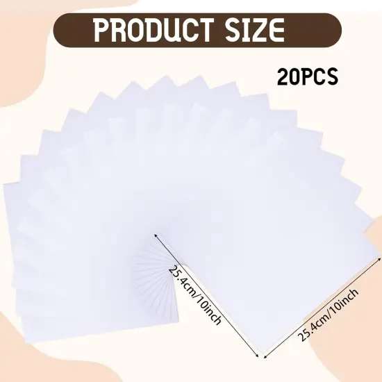 20 Pcs 10x10 Inch White Cotton Fabric Squares Precut {2}