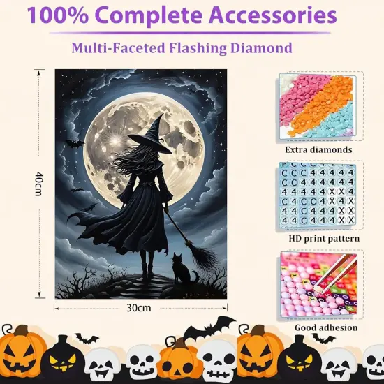 12x16inch - Halloween Witches Diamond Painting Kits for Adults {2}
