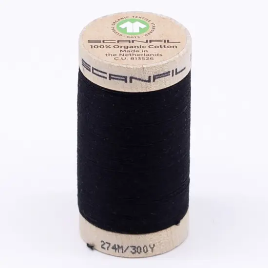 300 Yards Jet Black 30wt Organic Pima Cotton Thread for Sewing & Quilting {1}
