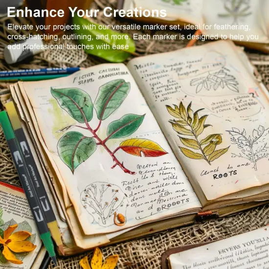 Dual Brush Marker Pens with Fine & Brush Tips {3}