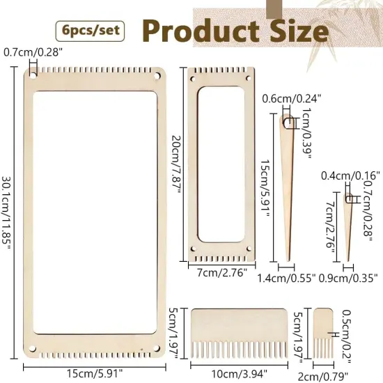 6Pcs Wood Weaving Loom Kit {2}