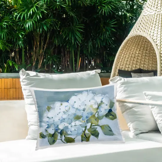 Stupell Industries Blue Spring Cottage Hydrangeas Outdoor Pillow, 14 x 7 x 20 {2}