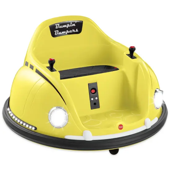 Best Choice Products 6V Kids Ride On Bumper Car Toy w/ Remote Control, Harness, Lights, 360 Degree Spin Yellow {1}