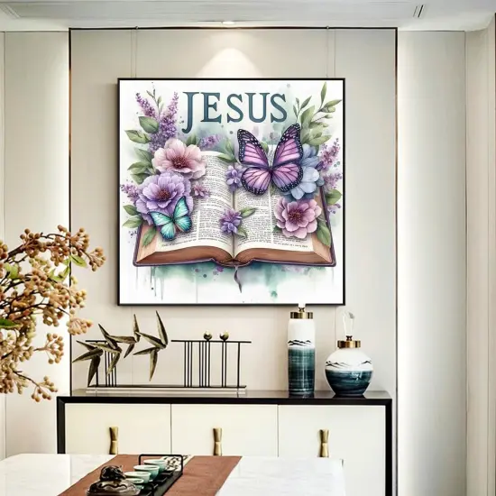 5D Diamond Painting Kits, Butterfly Book Flower Diamond Art, 13.78x13.78 Inch {2}