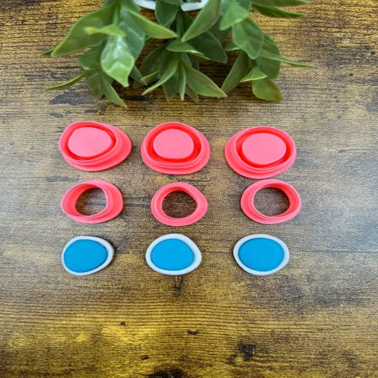 Organic Round Stud Clay Cutter Set of 3 | Western Turqouise {1}