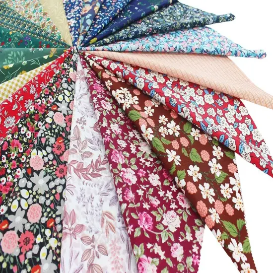 10x10 - 42pc Dark Floral Cotton Precut Fabric Bundle for Quilting {5}