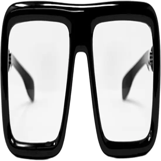4E's Novelty Black Oversized Thick Glasses &ndash; Non-Prescription Clear Lens Square Frame, Fake Huge Nerd Eyewear for Adults & Kids, Vector Velma Costume, Halloween, Cosplay & Retro Fashion Accessories {1}