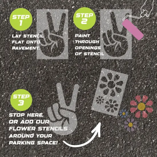 Peace Parking Space Stencil | High School Senior Parking Spot Stencil | Reusable Stencil | Stencil Ease | {1}