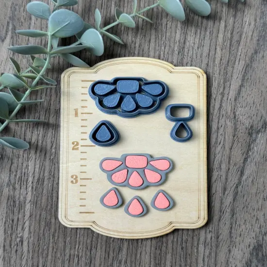 Half Daisy Drop | Faux Turquoise | Country Western Clay Cutters {4}