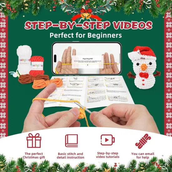 Christmas Snowman Crochet Kit for Beginners {2}