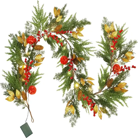 6FT Christmas Lighted Garland {2}