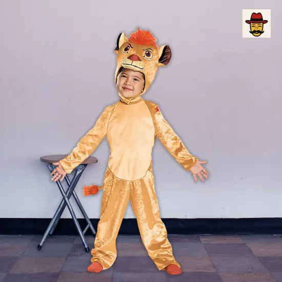 Kids Classic Disney Lion Guard Kion Costume Plush Jumpsuit Tail Headpiece {5}