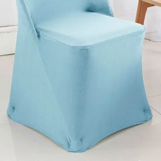1 Piece Baby Blue Stretch Spandex Chair Cover for Soft Folding Seating {5}
