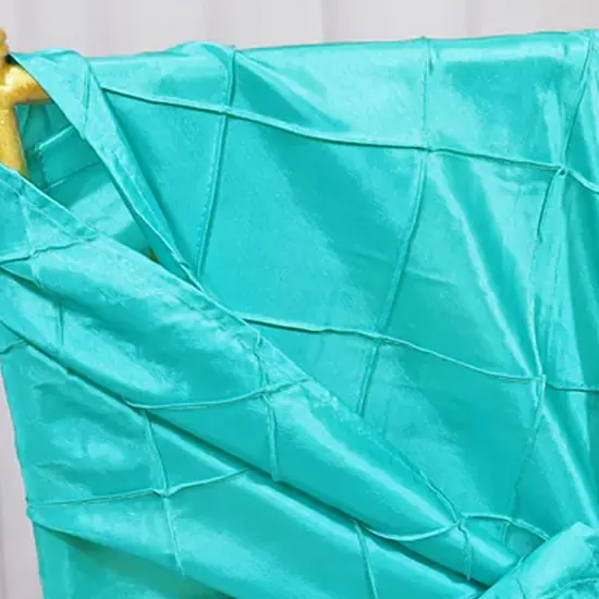 10 Pieces Pool Blue Pintuck Taffeta Chair Sashes 9.5 x 108 Inches {5}