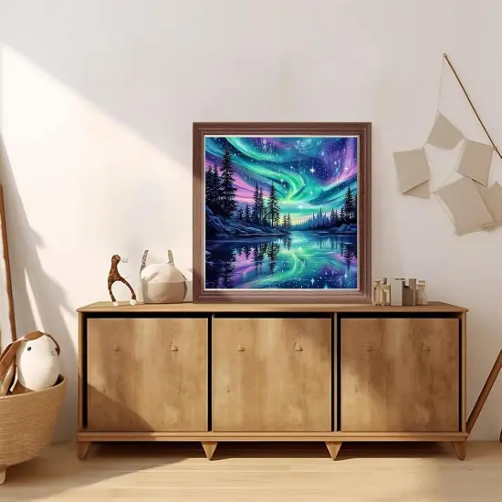 Aurora Starry Night Diamond Painting Kit - 14 * 14 Inch (G7711) {4}