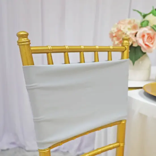 10 Pieces Stretchy Platinum or Light Silver Spandex Chair Bands 7 x 13 Inches {4}