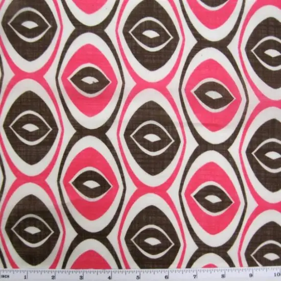 1 Yard Cotton Voile Fabric Print Pink or Brown 56/58" Width Lightweight Apparel Fabric {2}