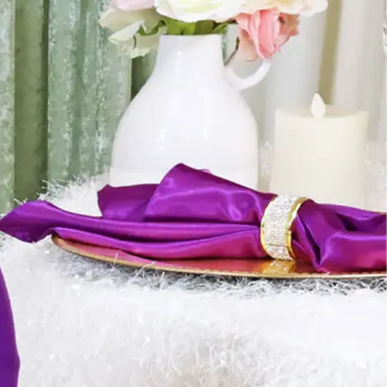 10 Pieces Purple Ruffled Spandex Chair Bands for Stylish Party Seating 8x13 inches {4}